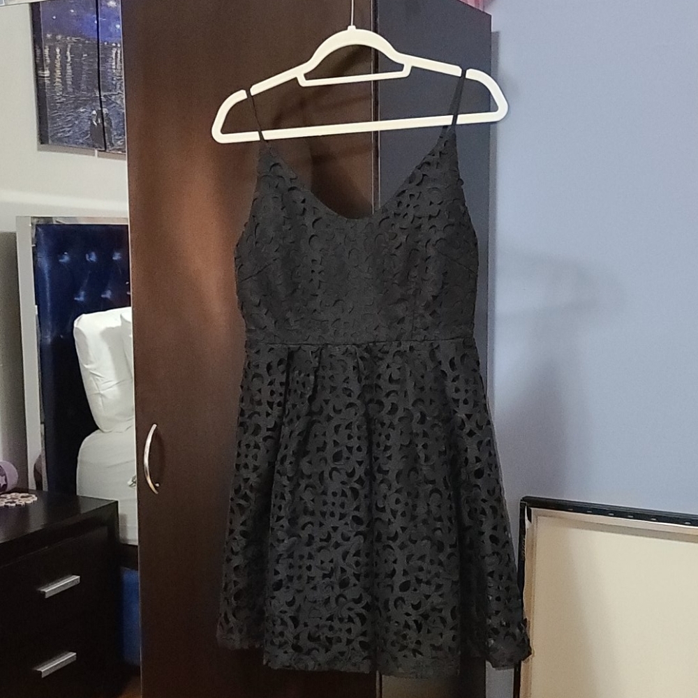 Spaghetti Straps Black Dress
